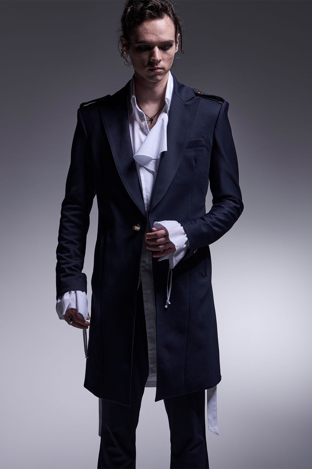 CHIRIMEN Shirring Frill Shirt / 縮緬 シャーリングフリルシャツ