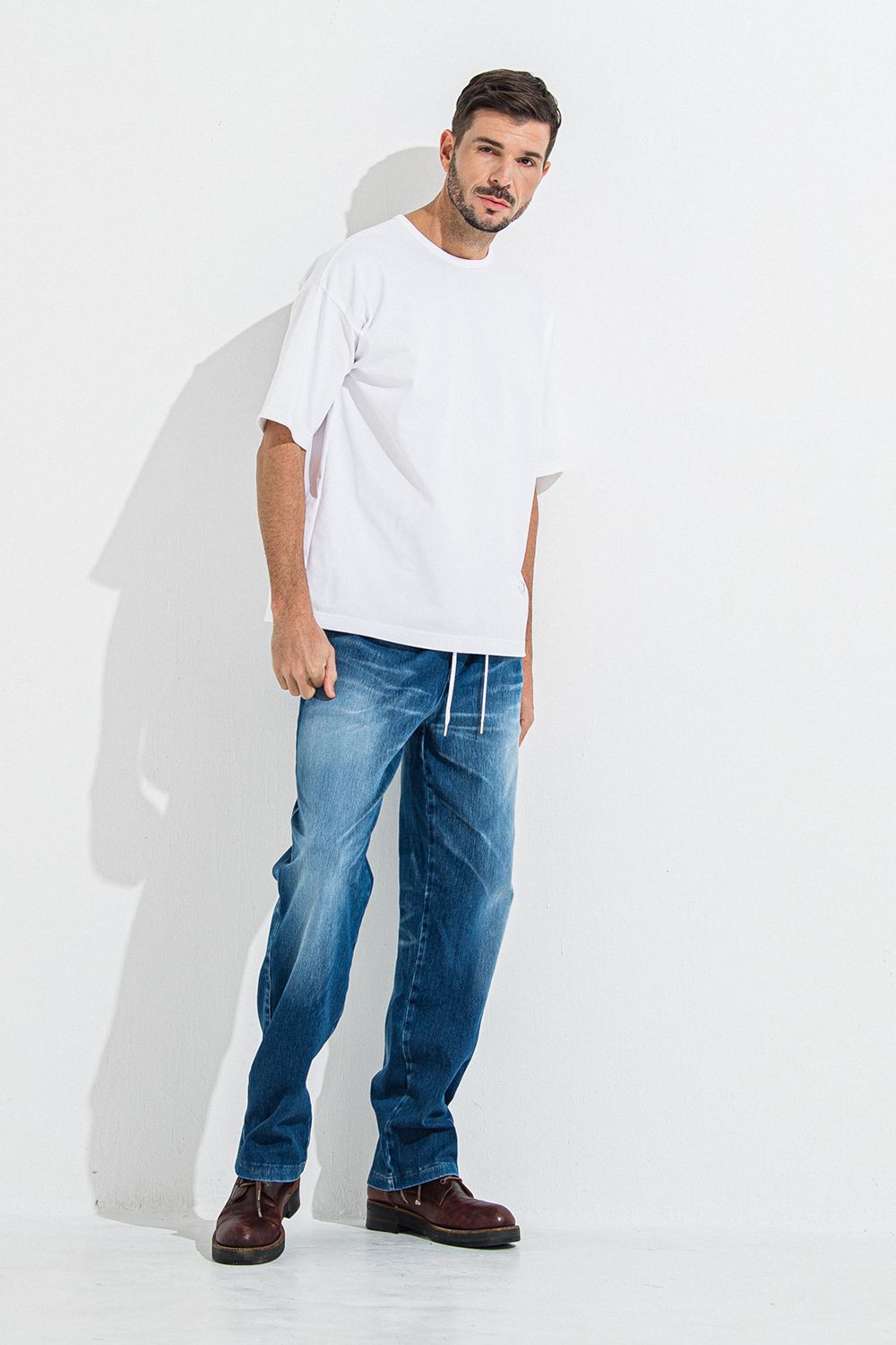 DENIM JERSEY WIDE PT / デニム ジャージ ワイド パンツ