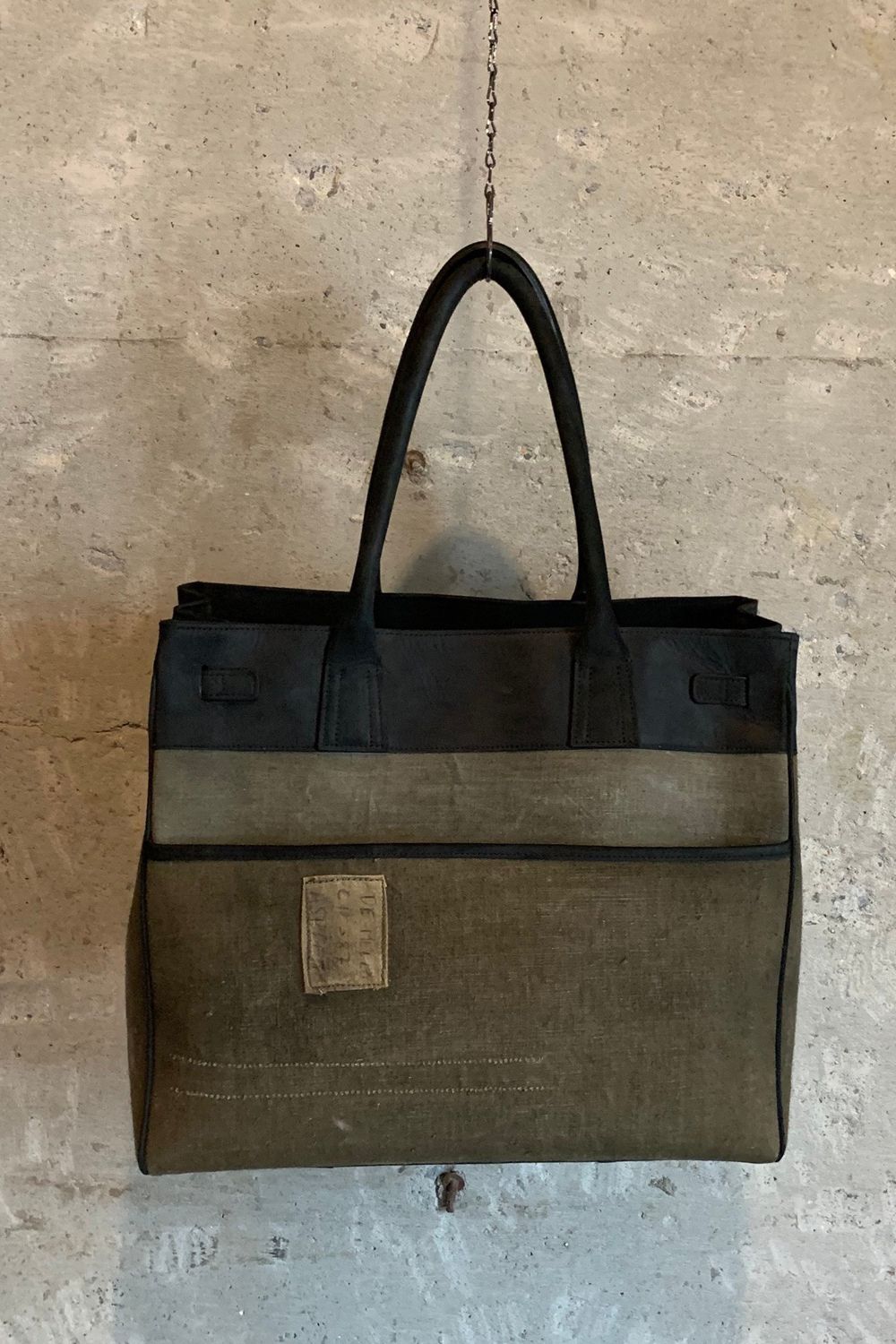 TOTE(L) BLACK × KAHKI - REMAKEVINTAGE