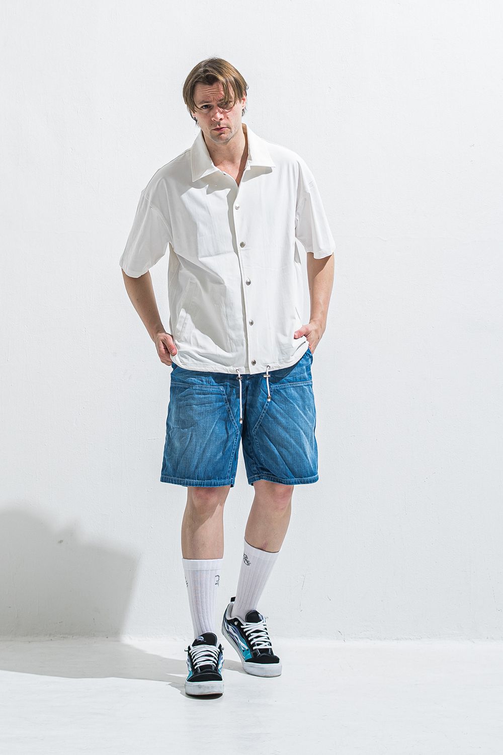 NYLON HALF COACH JACKET / ナイロン ハーフスリーブ コーチジャケット