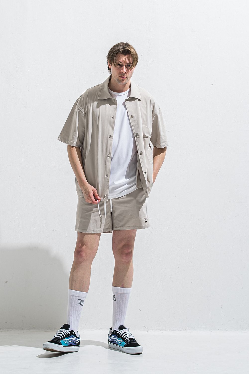 NYLON HALF COACH JACKET / ナイロン ハーフスリーブ コーチジャケット