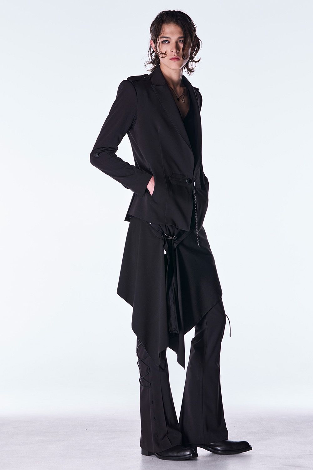 PE Gabardine Flare Vest / ポリエステル ギャバジン フレア ベスト