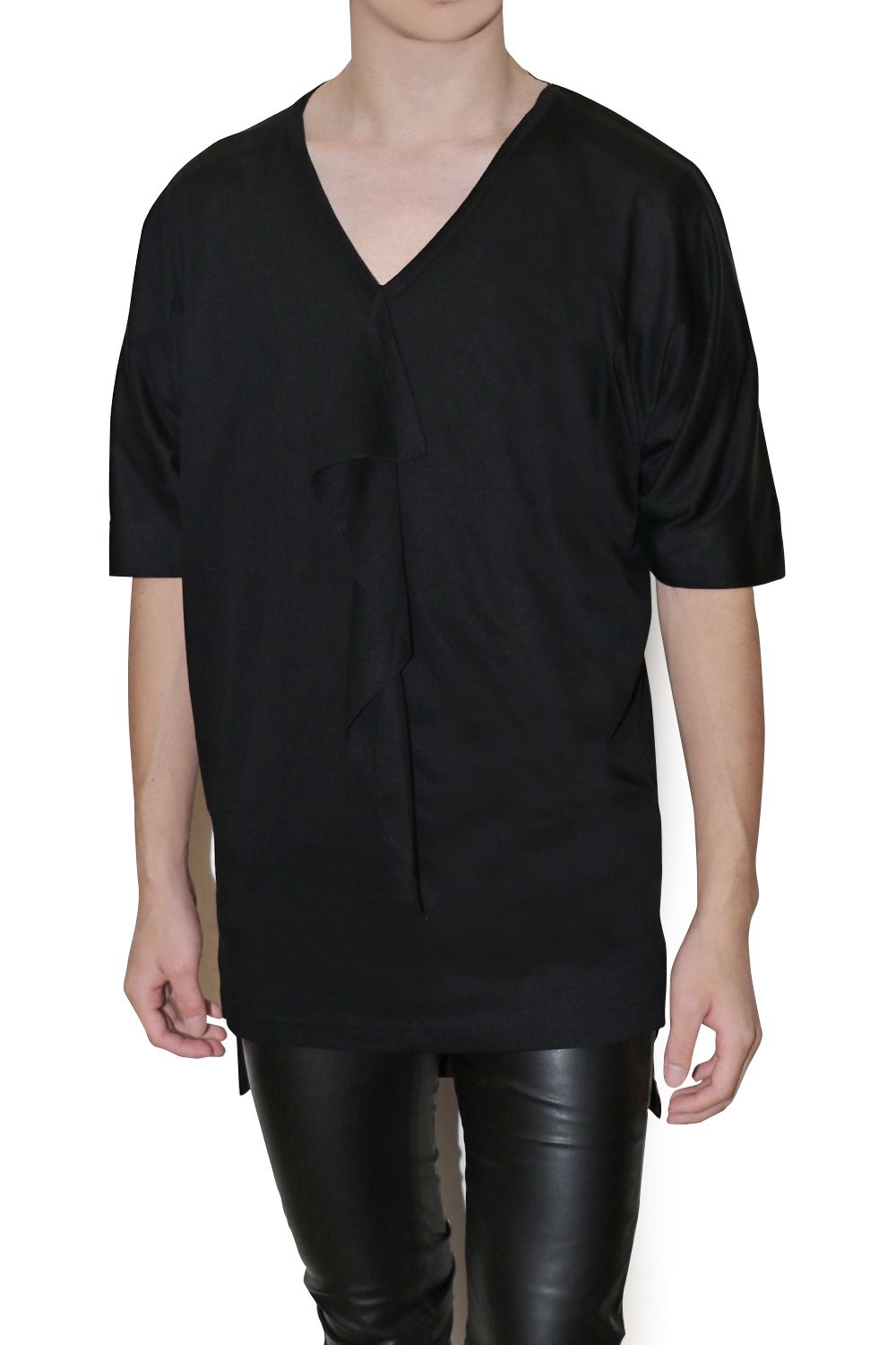 Viscose Organic Frill V Dolman T-Shirt / ヴィスコース オーガニック フリル ブイ ドルマン ティー シャツ