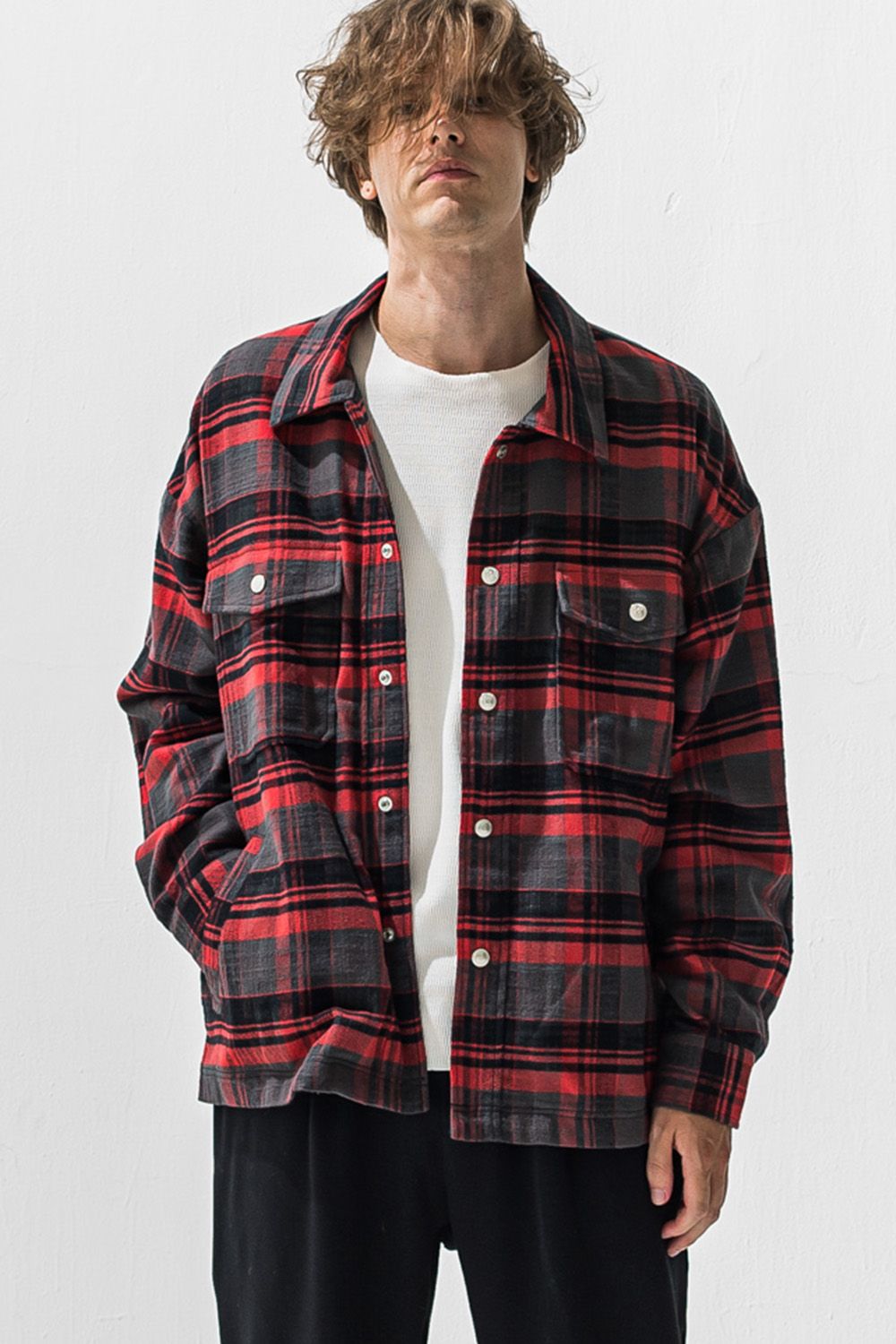 old slab check  JK  / オールドスラブ チェック シャツ ジャケット