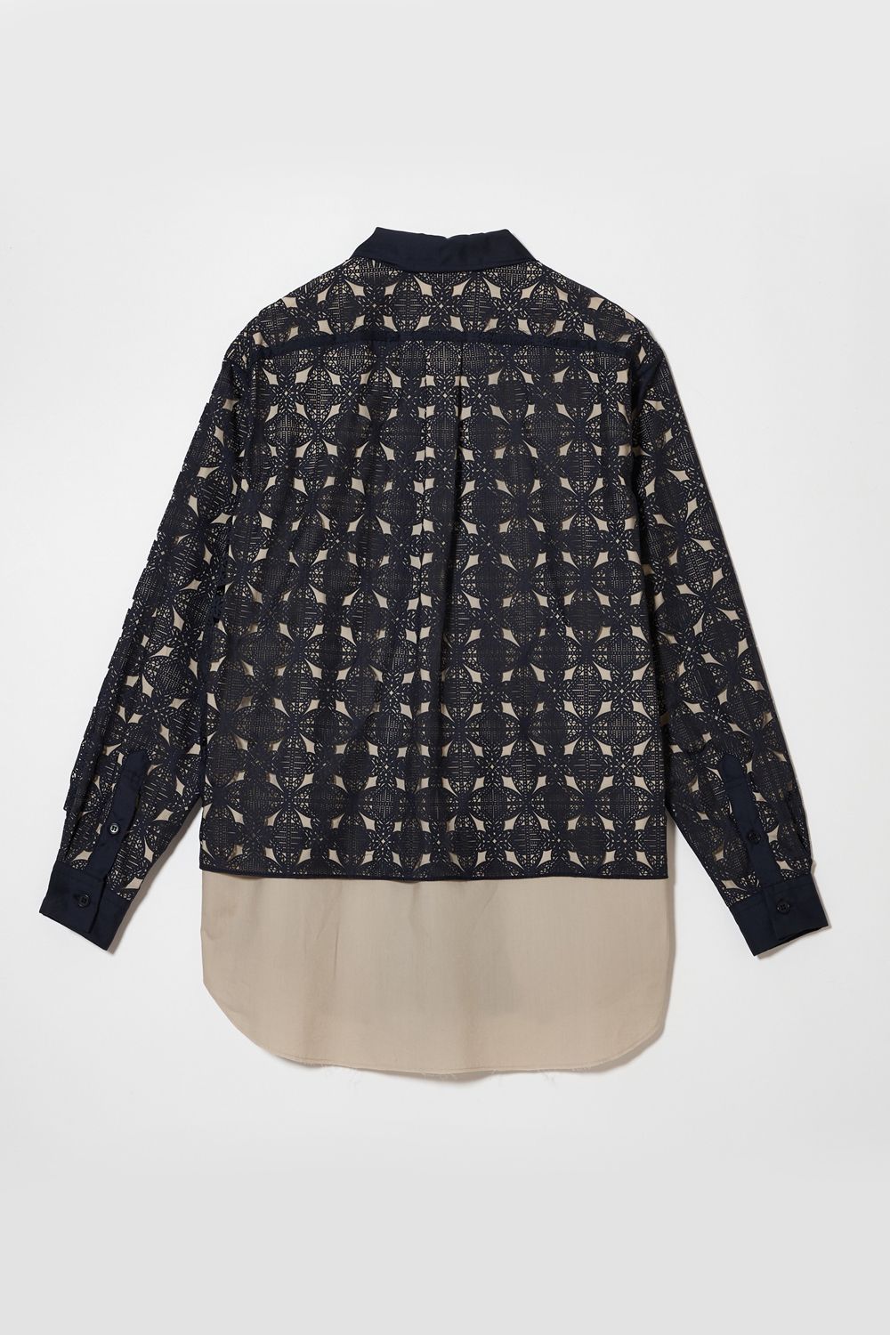 Laser pattern layered shirt / レーザー パターン レイヤード シャツ