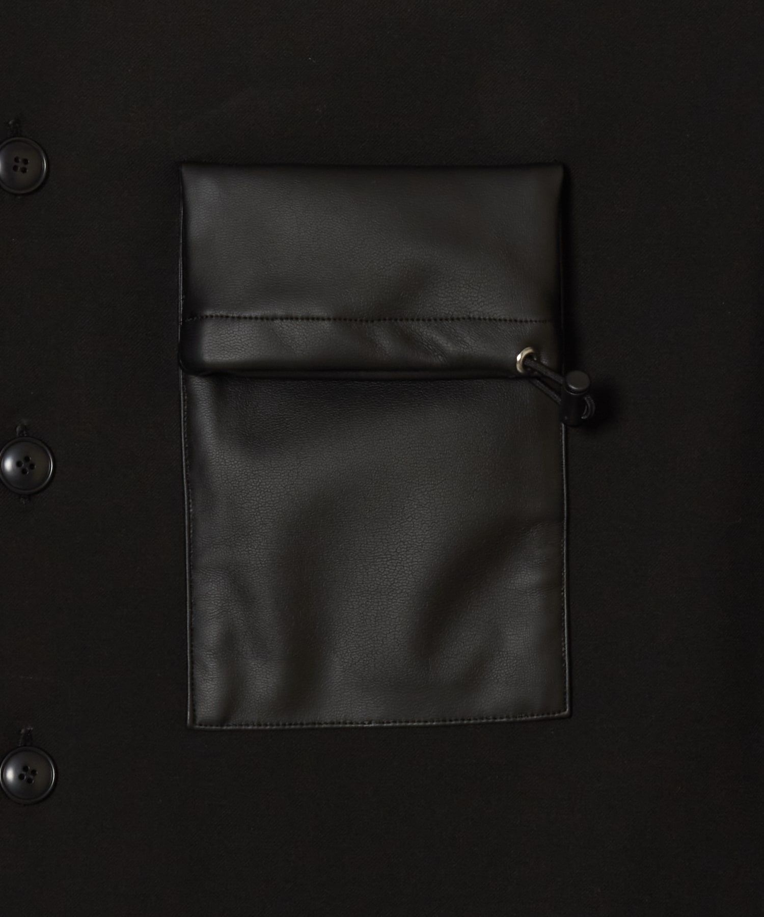 Eco leather pocket SH / エコレザー ポケット シャツ