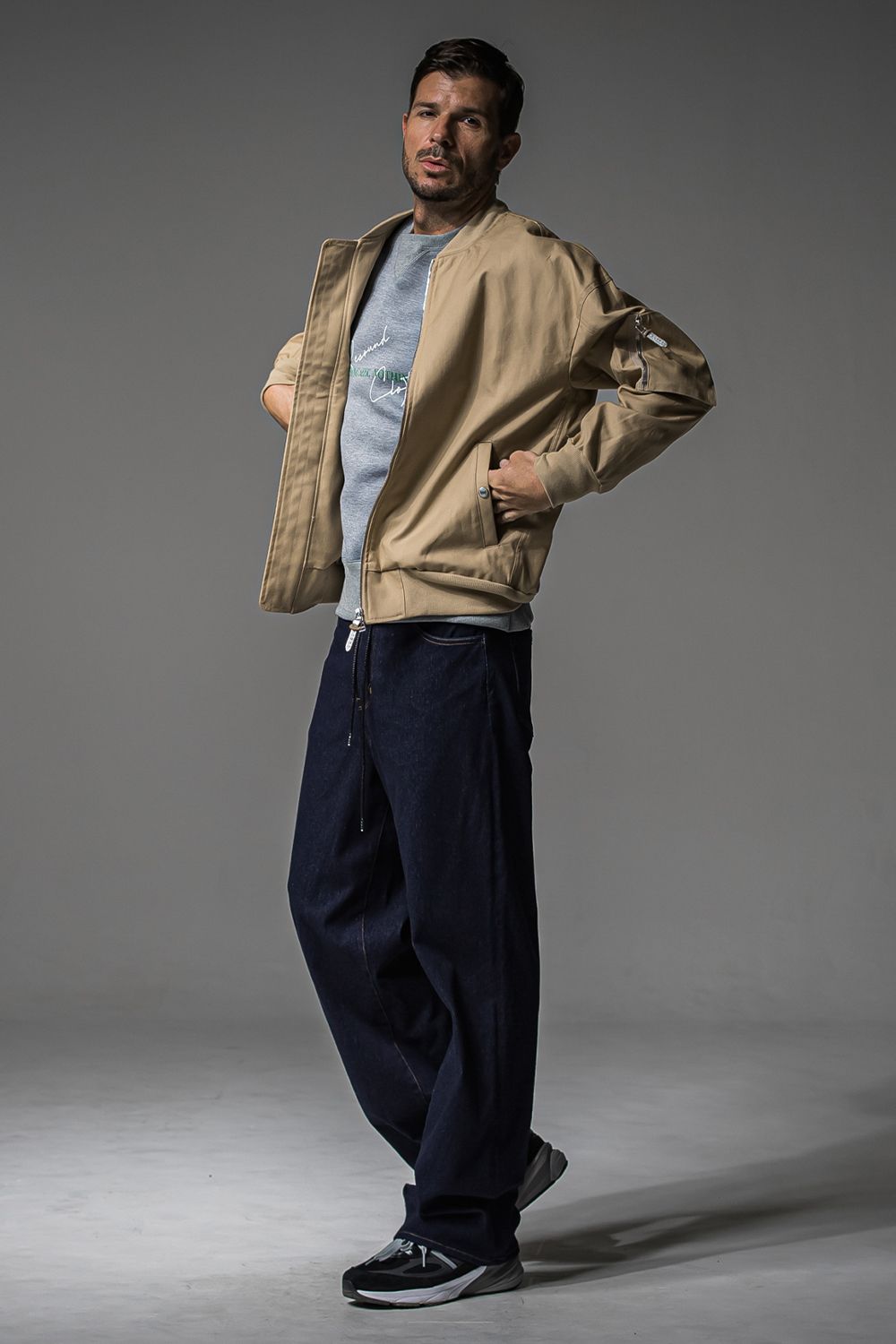 HD NOTHING DROP TRAINER / ドロップショルダー メッセージプリント ルーズトレーナー