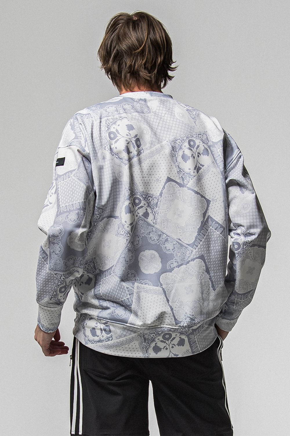 PAISLEY BACK FLEECE DROP TRAINER / 裏起毛 ペイズリー柄 ルーズトレーナー