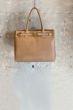 TOTE(M) BEIGE × GOLD METAL - SMOOTH LEATHER / トート(M)