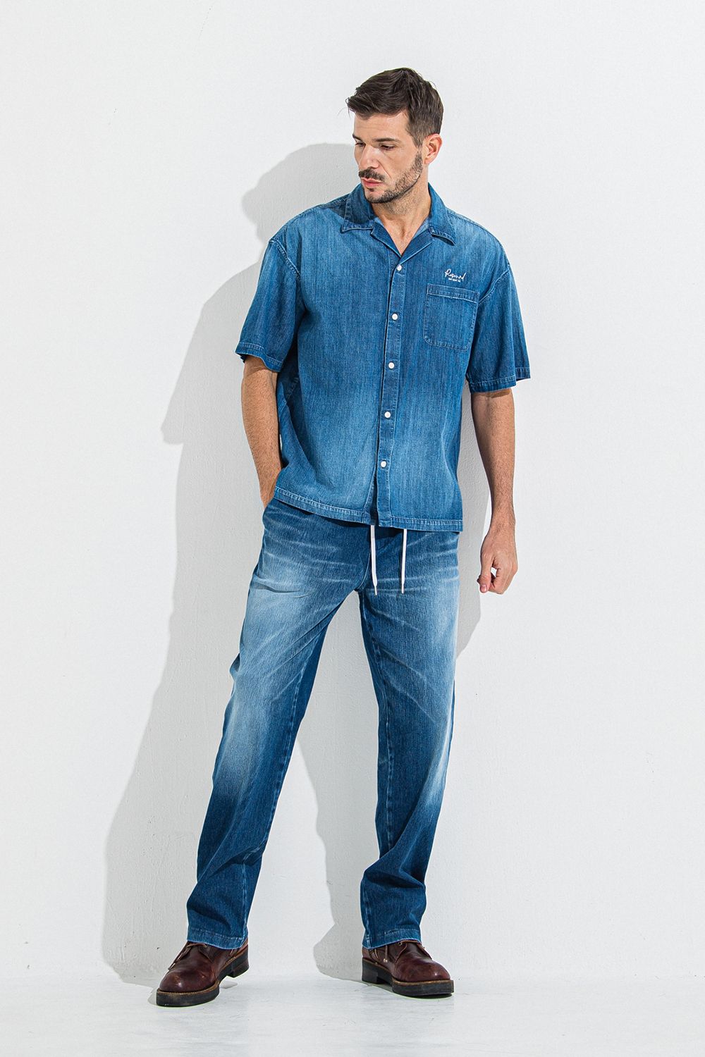 DENIM JERSEY WIDE PT / デニム ジャージ ワイド パンツ
