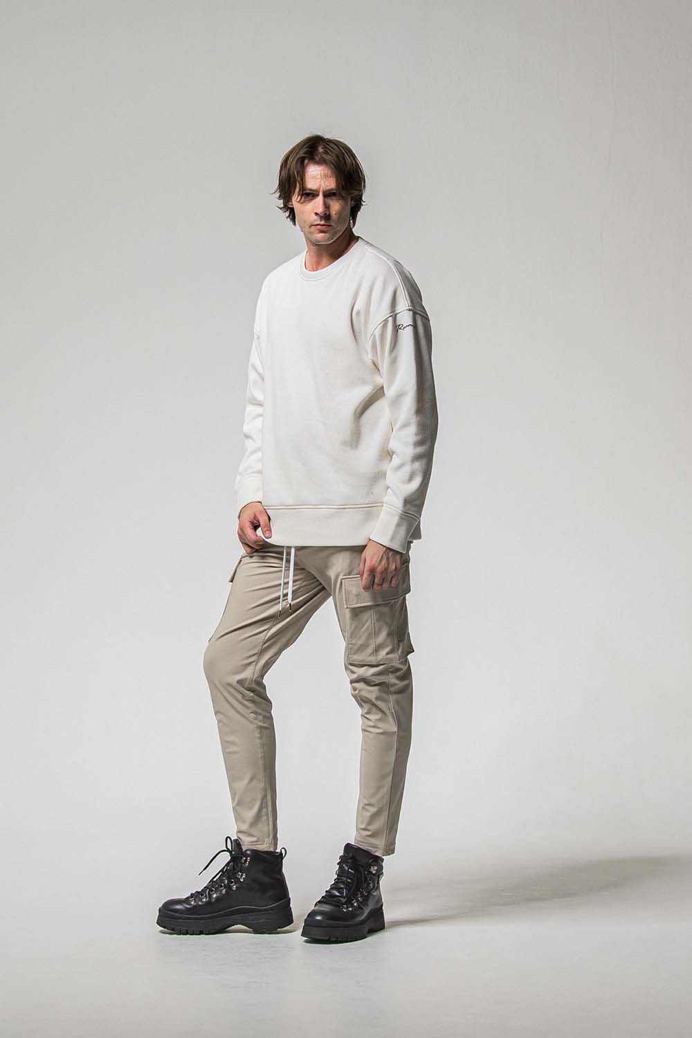 VELOURS FLEECE THERMAL LOOSE TRAINER / ベロア フリース サーマル ルーズ トレーナー