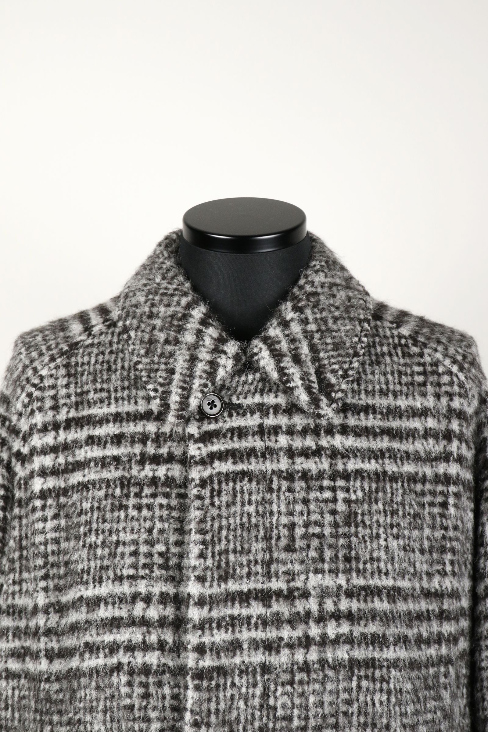 MARKAWARE - ALPACA SHAGGY PLAID WALK ABOUT COAT / アルパカ