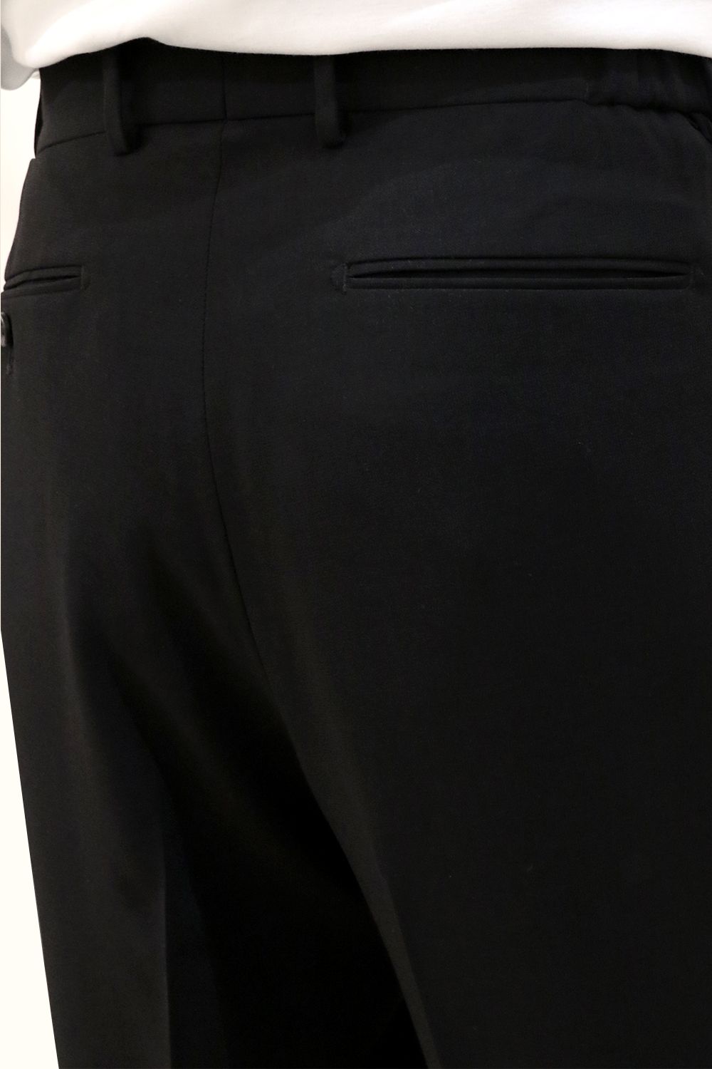 MELANGE TWILL SHIRRING TROUSERS / メランジ ツイル シャーリング トラウザーズ