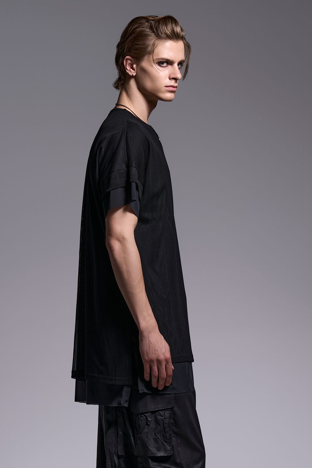 Mesh Crew Neck Layered-T / メッシュ クルーネック レイヤードTシャツ