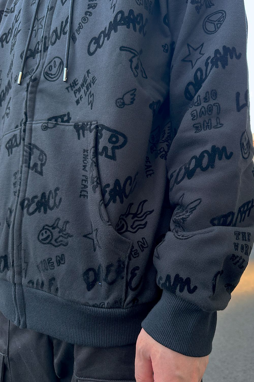 FLOCKY PRINT HOODIE / フロッキー プリント フーディー