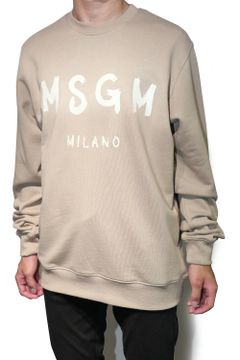 CREW NECK SWEATSHIRT With BRUSHSTROKE LOGO
