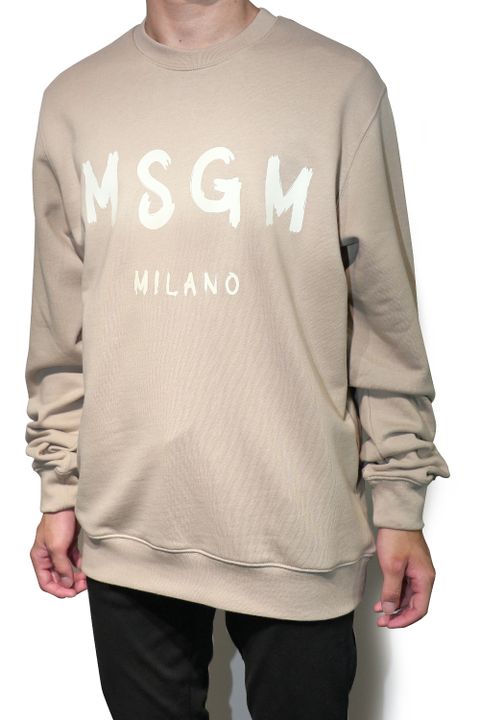 CREW NECK SWEATSHIRT With BRUSHSTROKE LOGO