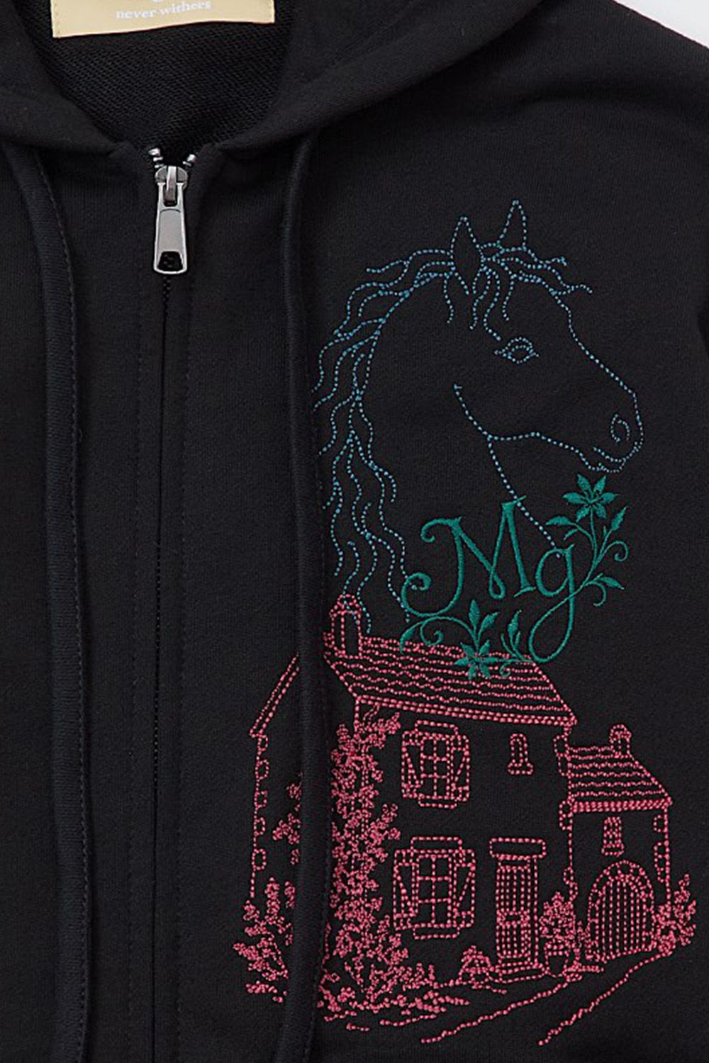 Embroidery zip-up hoodie / エンブロイダリー ジップアップ フーディー