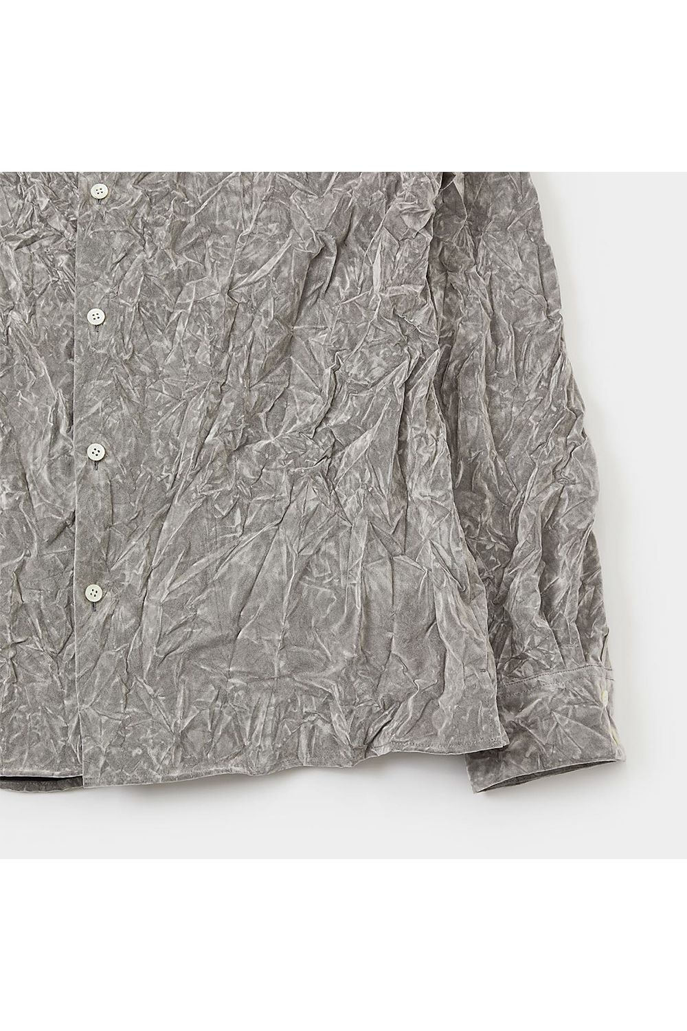 Flock printed washer shirt / フロッキープリント ワッシャー シャツ