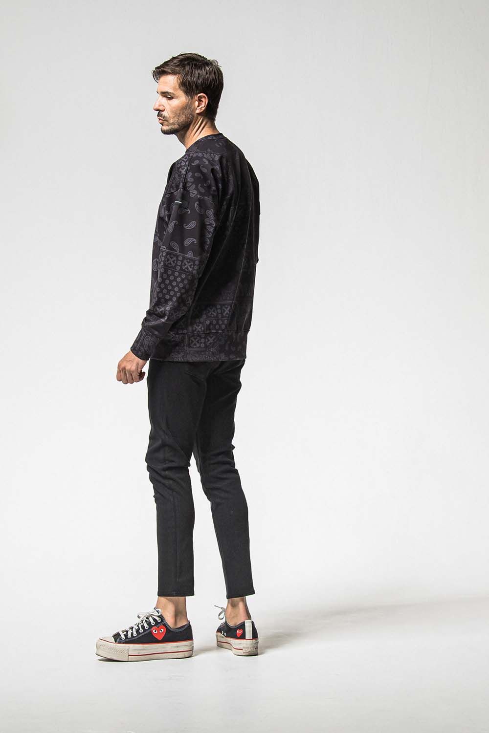 PAISLEY BACK FLEECE DROP TRINER / ペイズリー バック フリース ドロップ トレーナー