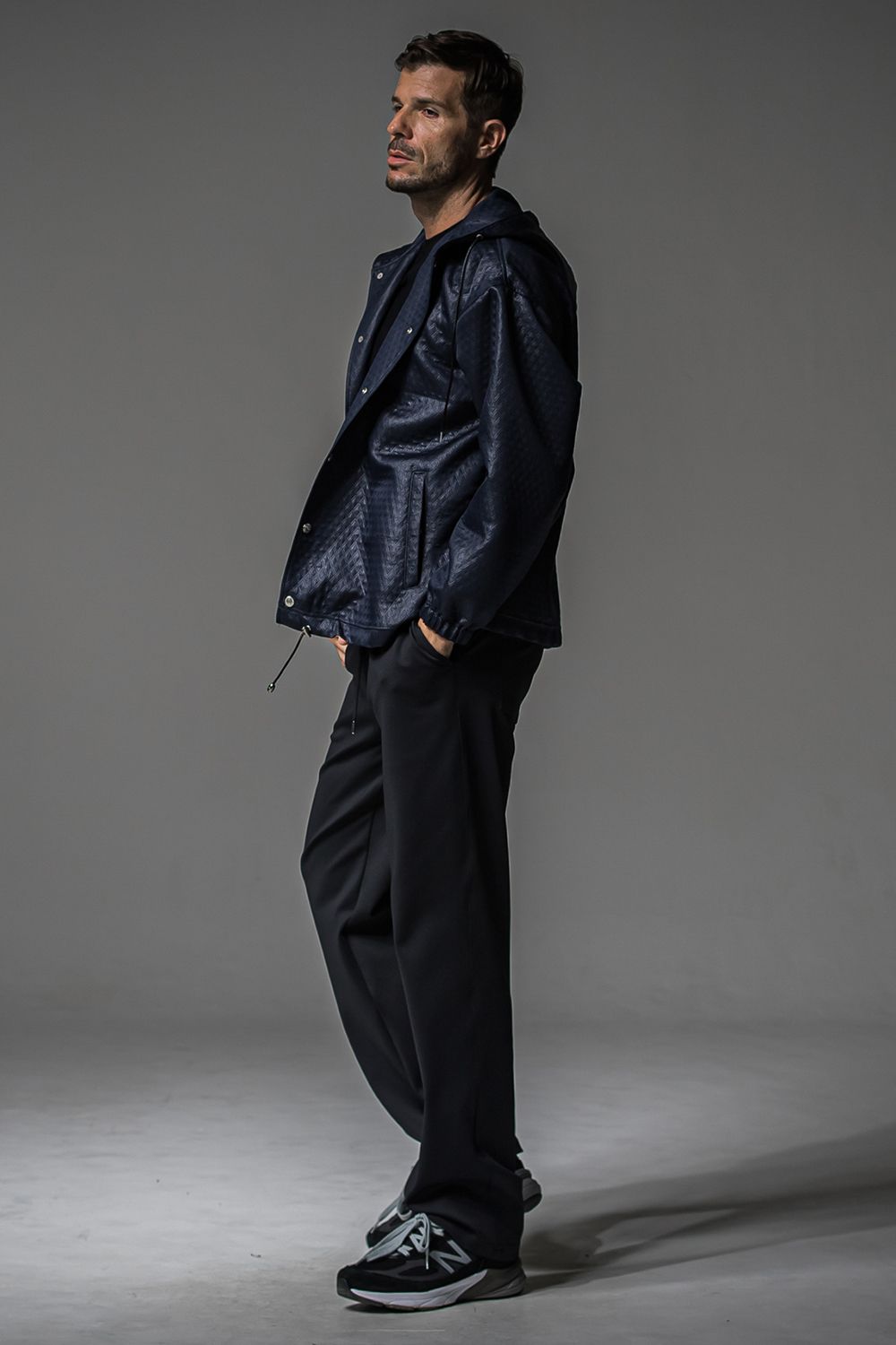 QUILTING COACH HOODIE / キルティング コーチジャケットパーカー