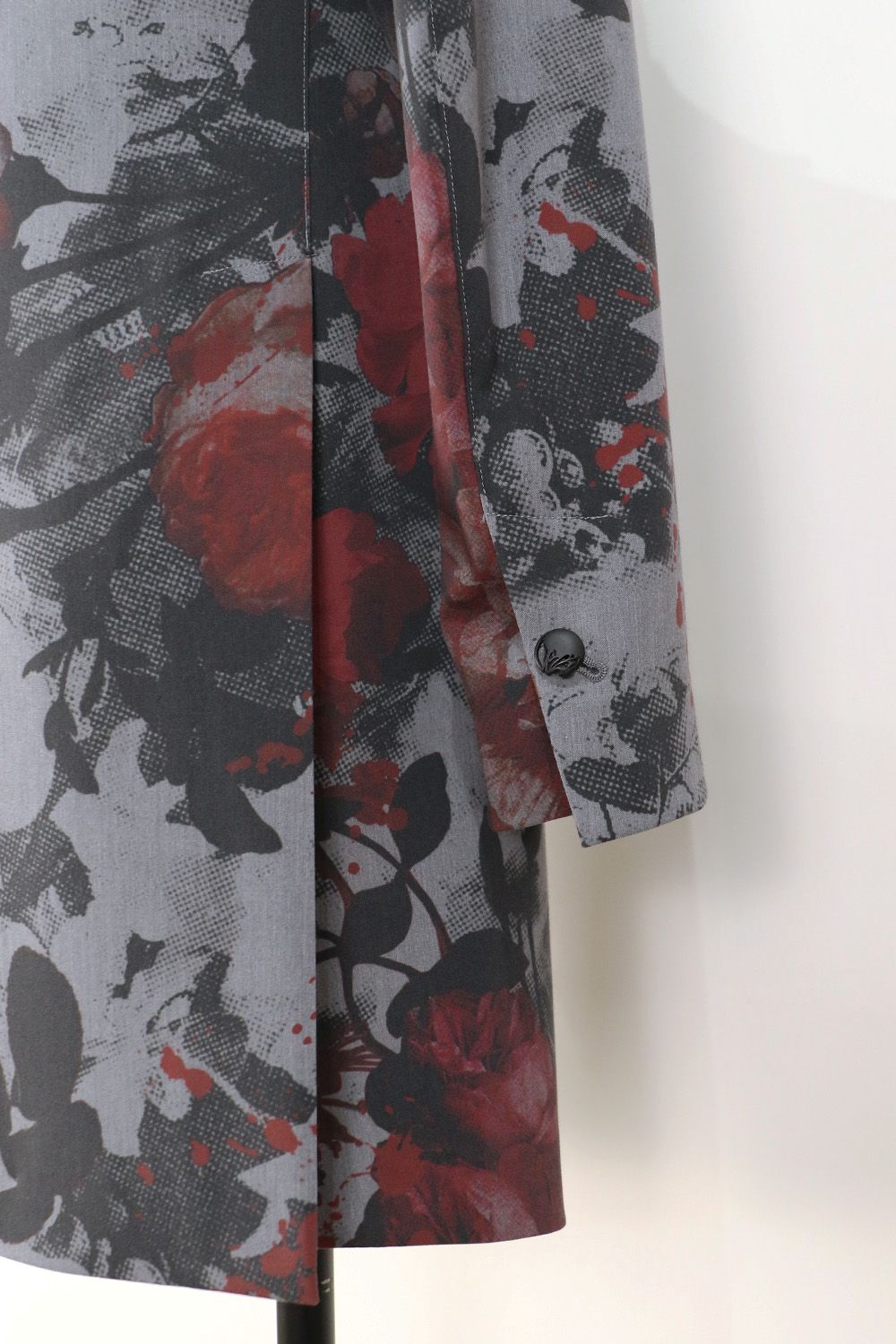 Gray Flora Gabardine Long Jacket / グレー フローラ ギャバジン ロングジャケット
