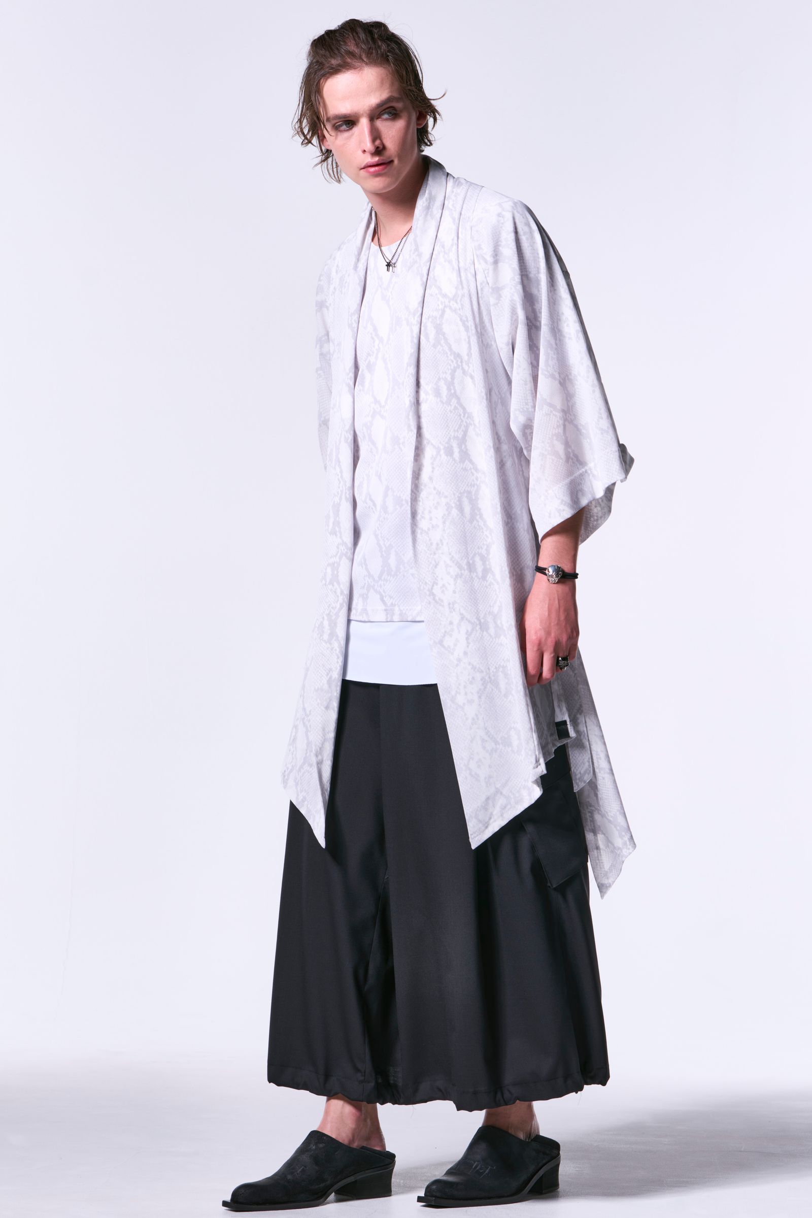 Python Mesh KIMONO-Sleeve Cardigan / パイソンメッシュ 着物スリーブカーディガン