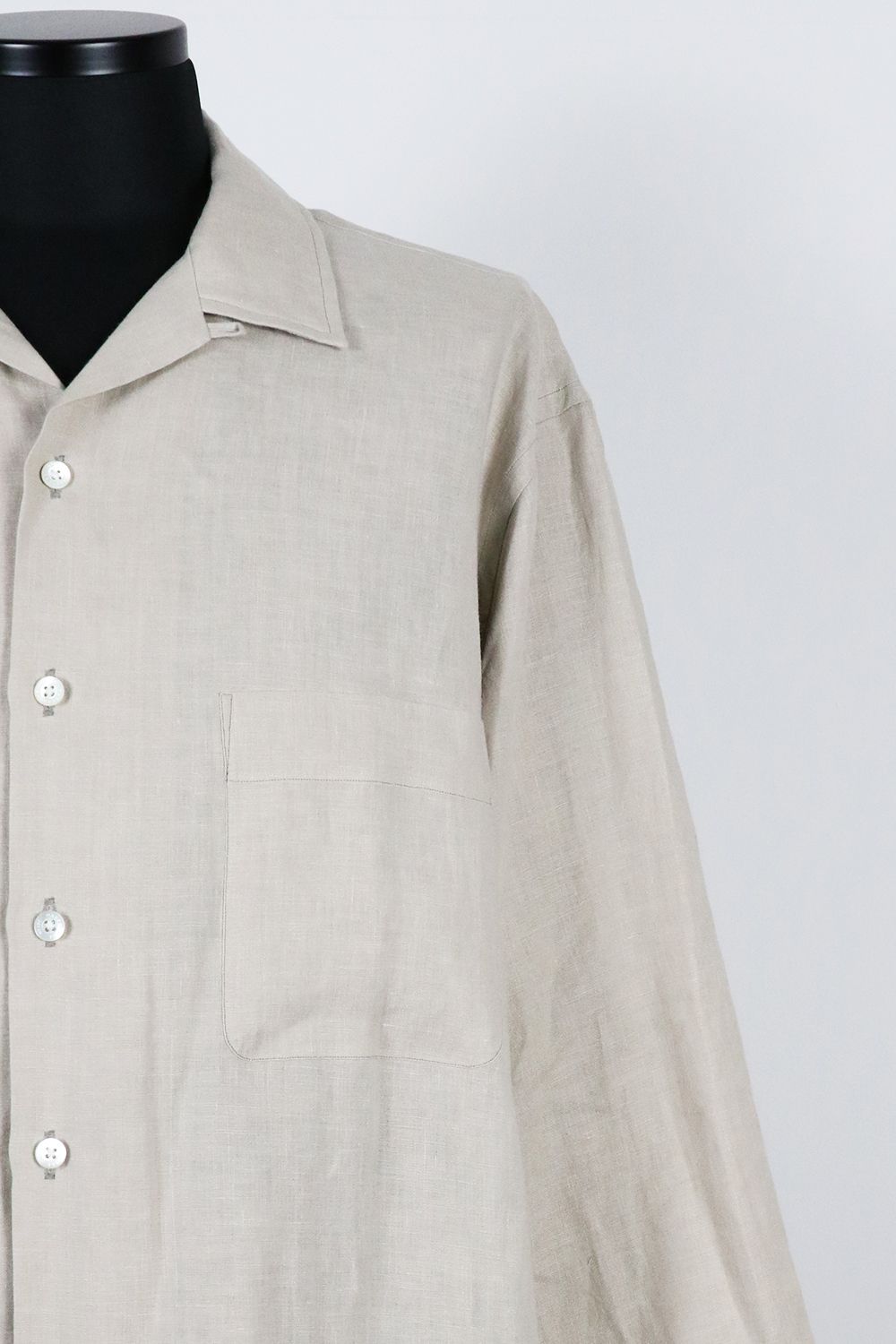 MARKAWARE - HEMP SHIRTING OPEN COLLAR SHIRT L/S / ヘンプ シャーティング オープンカラー  ロングスリーブ シャツ | laid-back