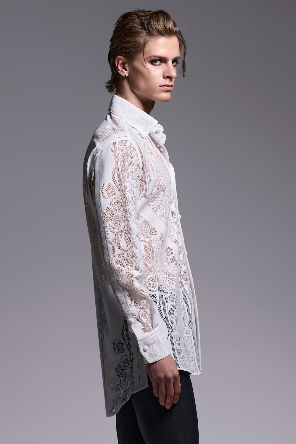 CROSS-Lace Shirt / クロスレース シャツ