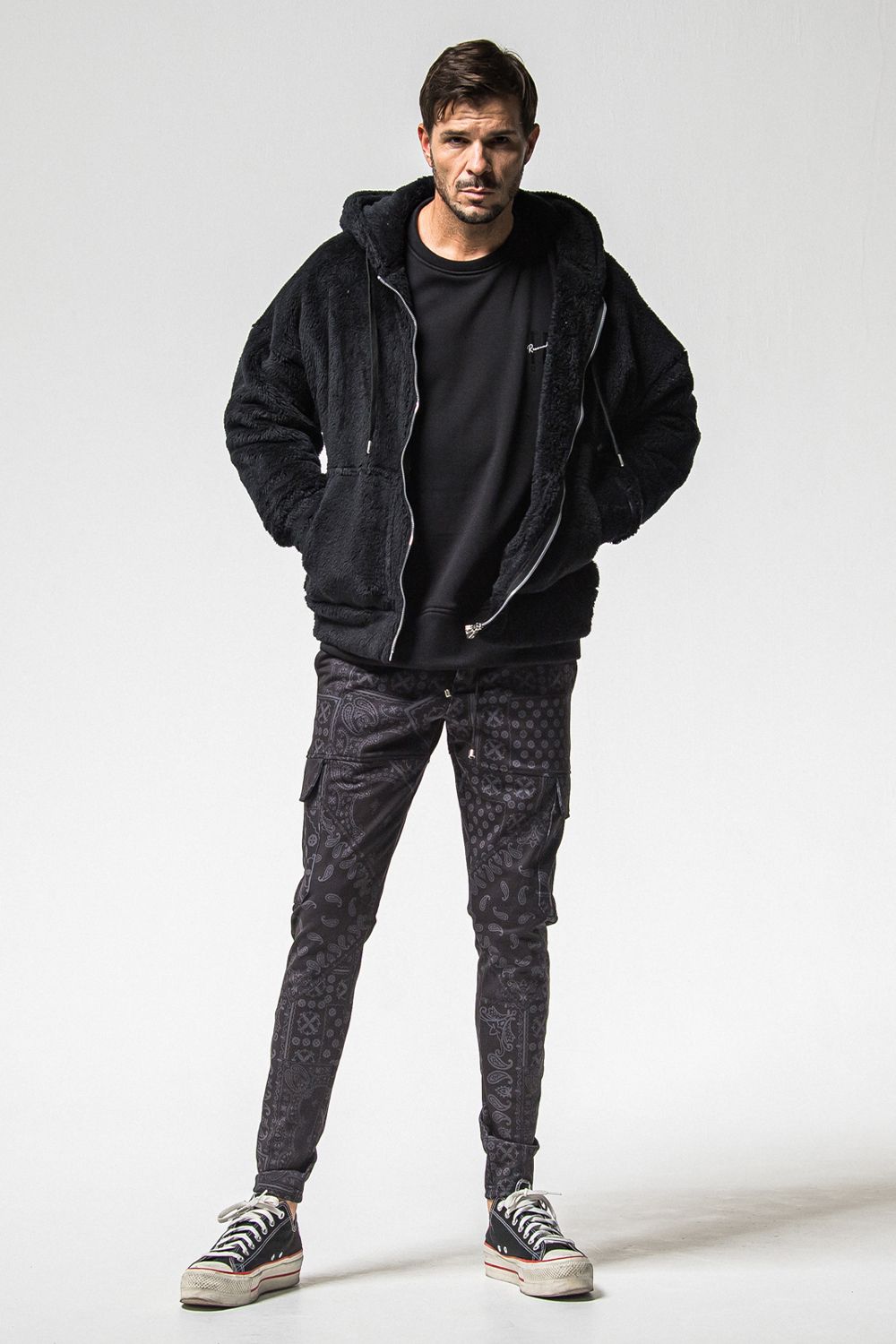 FRIDAY STANDARD LOGO VELOURS FLEECE TRINER / FRIDAYコラボ スタンダードロゴ 裏ベロアフリーストレーナー