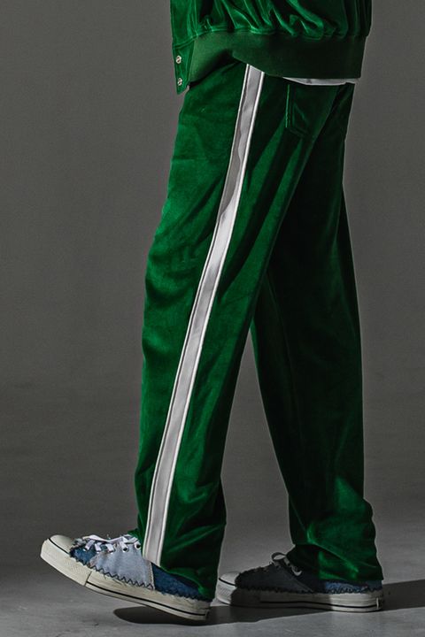 VELOUR SEMI WIDE TUCK PANTS / ベロア セミワイド ワイド タック パンツ