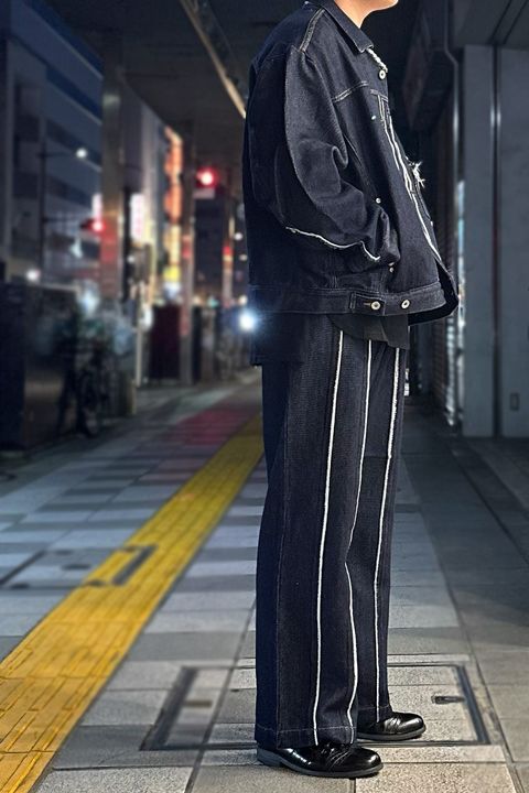 meagratia Loose twist yarn denim Style