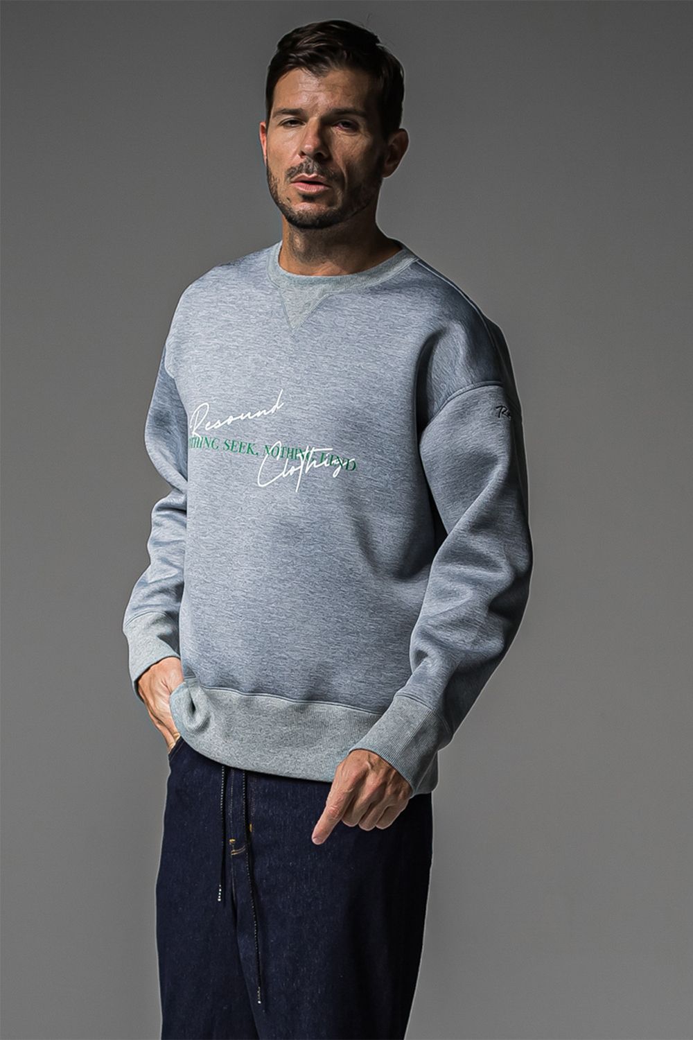 HD NOTHING DROP TRAINER / ドロップショルダー メッセージプリント ルーズトレーナー