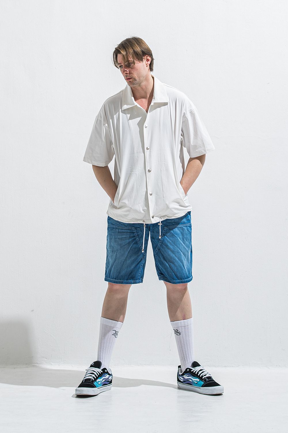 NYLON HALF COACH JACKET / ナイロン ハーフスリーブ コーチジャケット