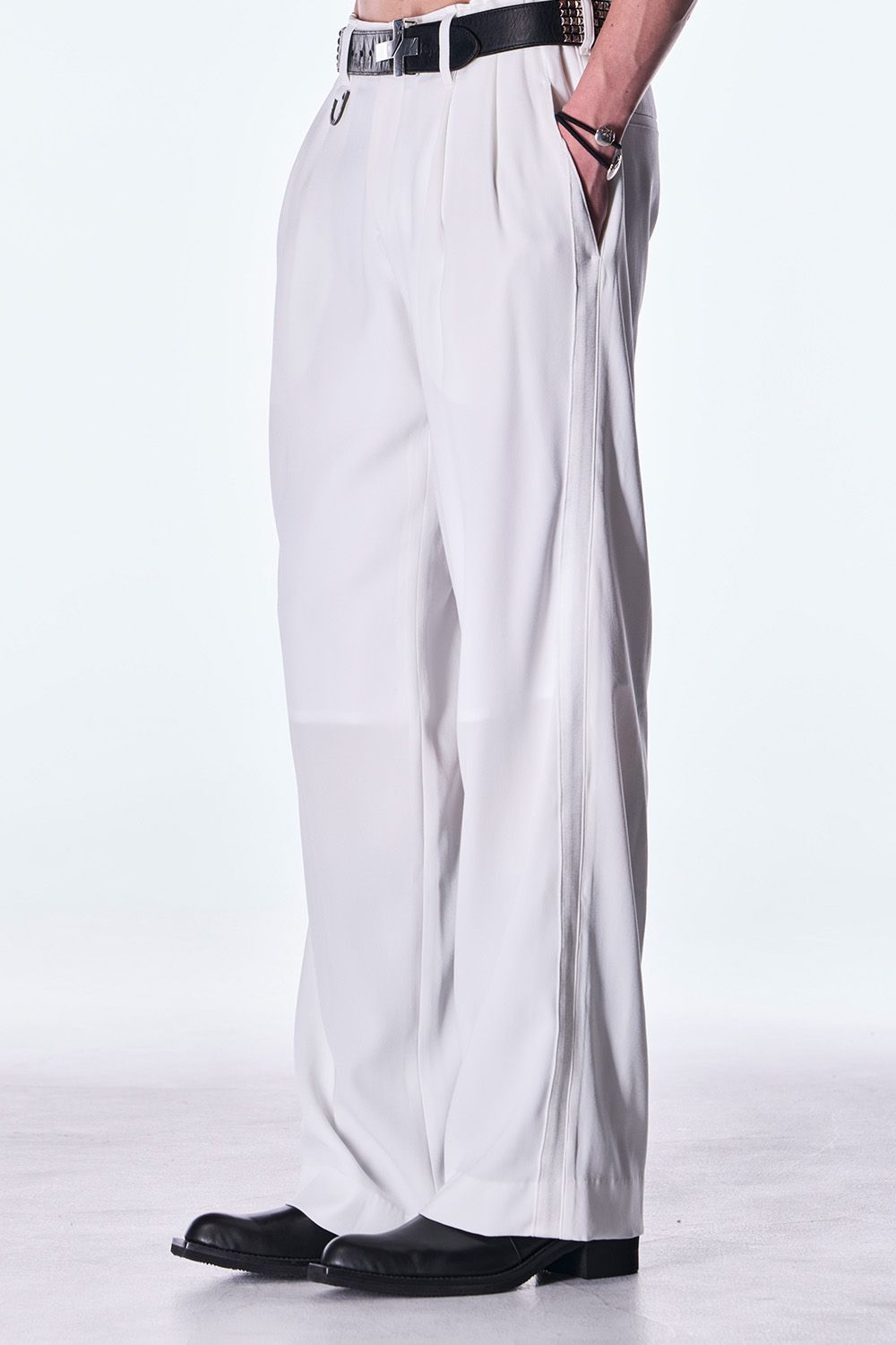 Back Satin Wide Slacks / バックサテン ワイド スラックス