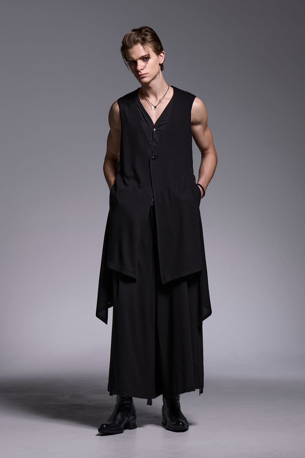 BEATENJIKU Henry Neck Tank Top / ベア天竺 ヘンリーネック タンクトップ