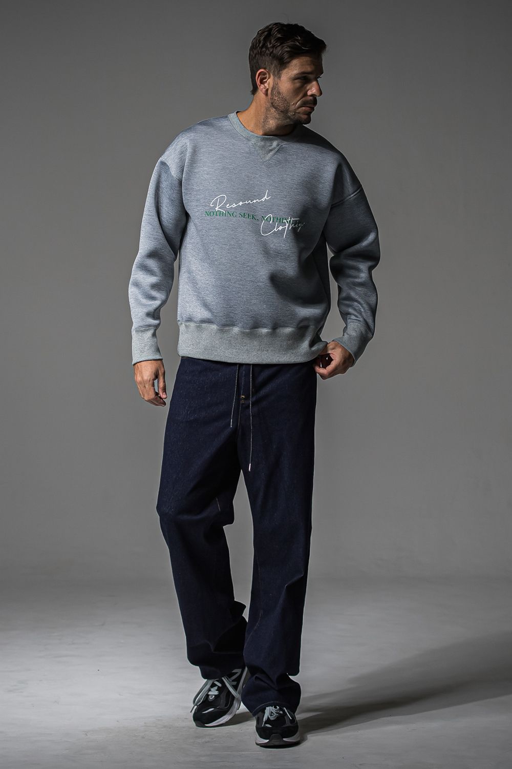 HD NOTHING DROP TRAINER / ドロップショルダー メッセージプリント ルーズトレーナー