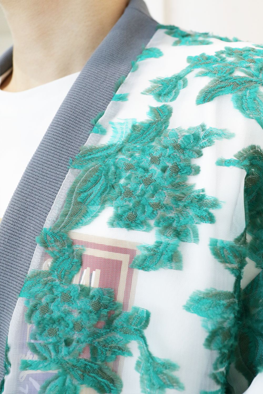 Mesh jaquard cardigan / メッシュ ジャガード カーディガン