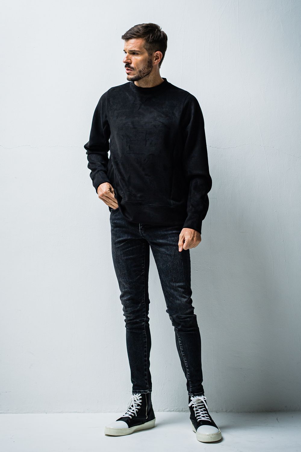 SUEDE JERSEY SOLID TRAINER / スエード ジャージ ソリッド トレーナー