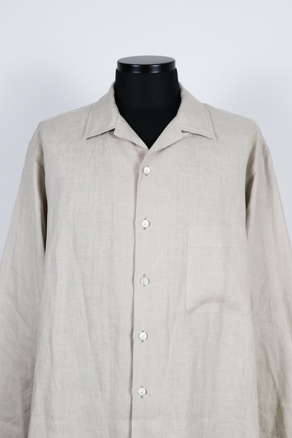 HEMP SHIRTING OPEN COLLAR SHIRT L/S  /  ヘンプ シャーティング オープンカラー ロングスリーブ シャツ