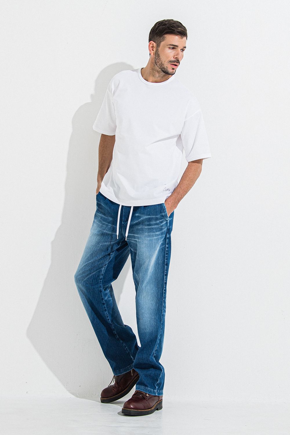 DENIM JERSEY WIDE PT / デニム ジャージ ワイド パンツ