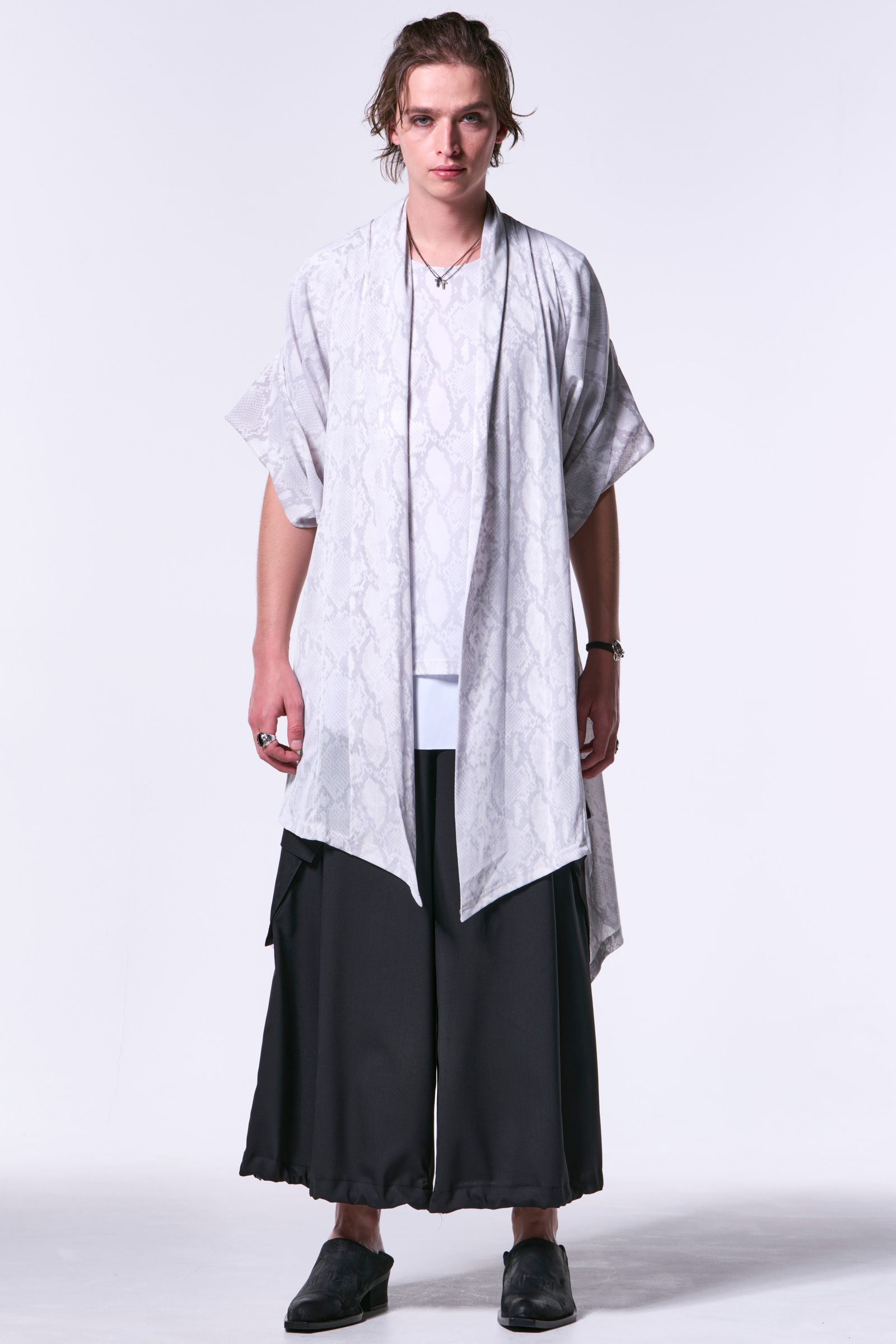 Python Mesh KIMONO-Sleeve Cardigan / パイソンメッシュ 着物スリーブカーディガン