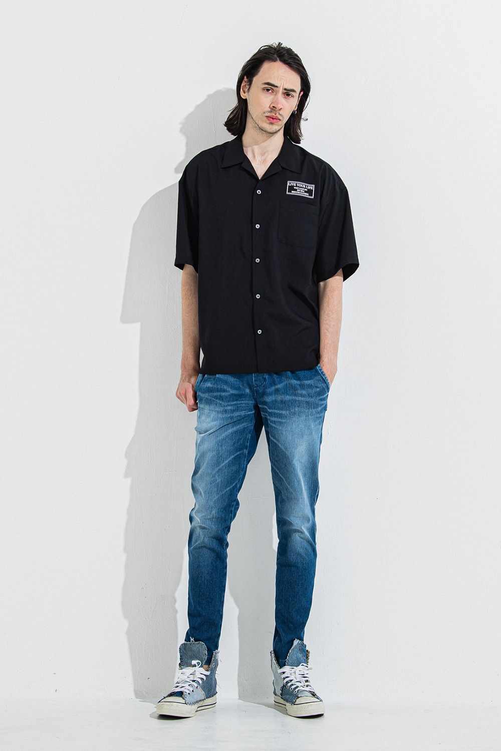 DENIM JERSEY CHRIS EASY TUCK PT / デニム ジャージ クリス イージー タック パンツ