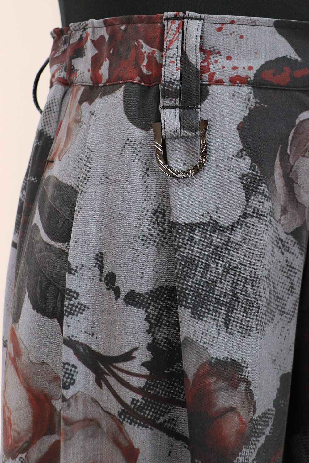 Gray Flora Gabardine Wide Slacks / グレー フローラ ギャバジン ワイドスラックス