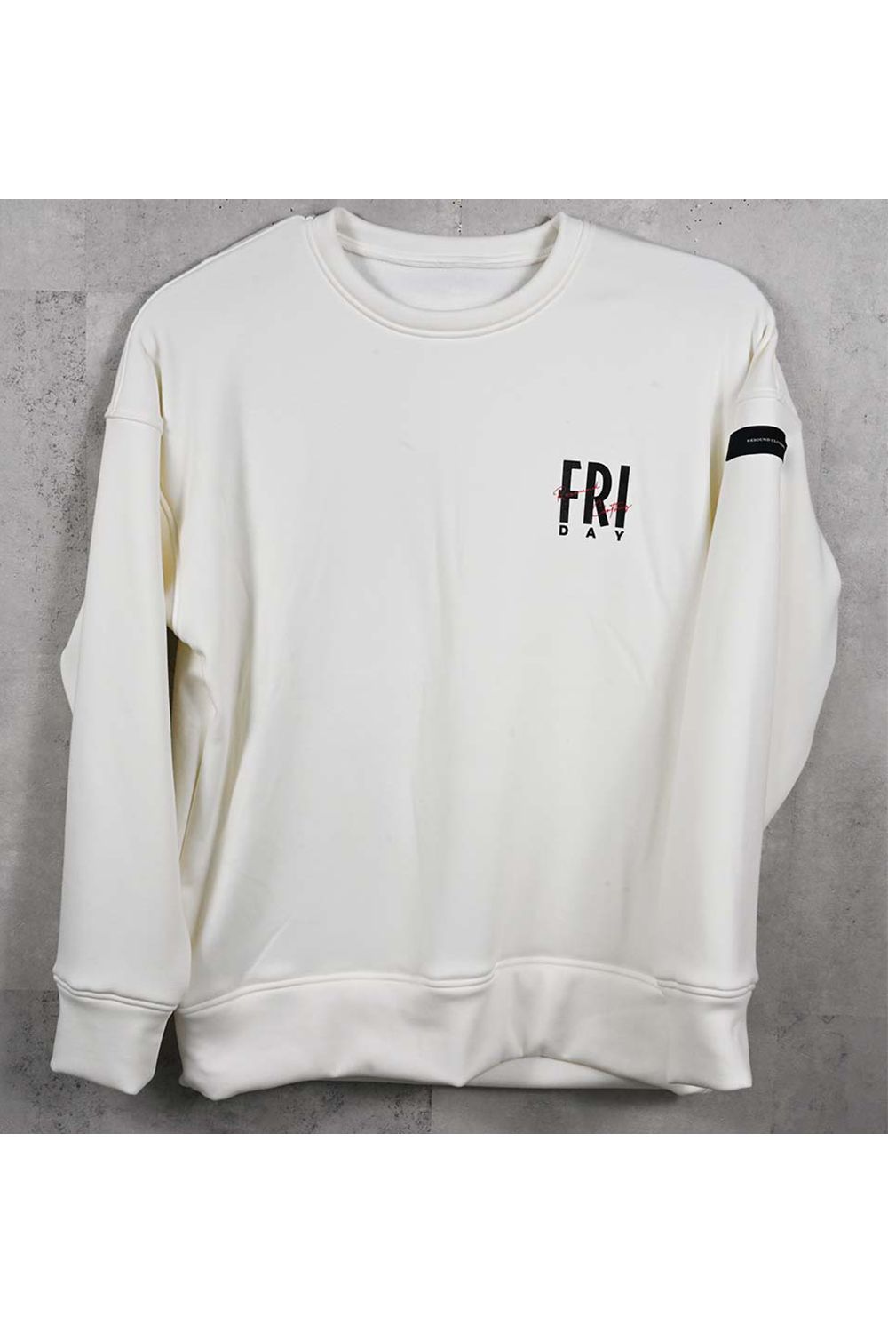 FRIDAY STANDARD LOGO VELOURS FLEECE TRINER / FRIDAYコラボ スタンダードロゴ 裏ベロアフリーストレーナー