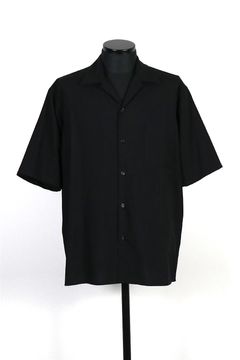 TUMBLED WOOL TROPICAL OPEN COLLAR SHIRT S/S / タンブル ウール トロピカル オープンカラー ショートスリーブ シャツ
