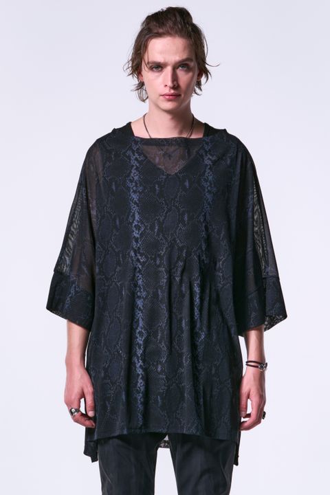 Python Mesh Dolman T-Shirt / パイソンメッシュ ドルマンスリーブTシャツ