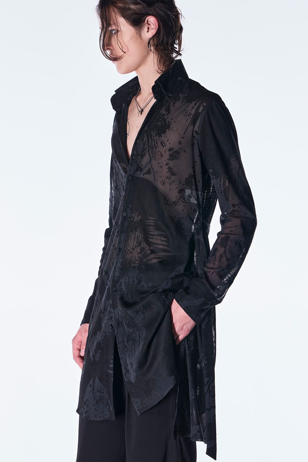 Opal Mesh Flare Shirt / オパール メッシュ フレア シャツ