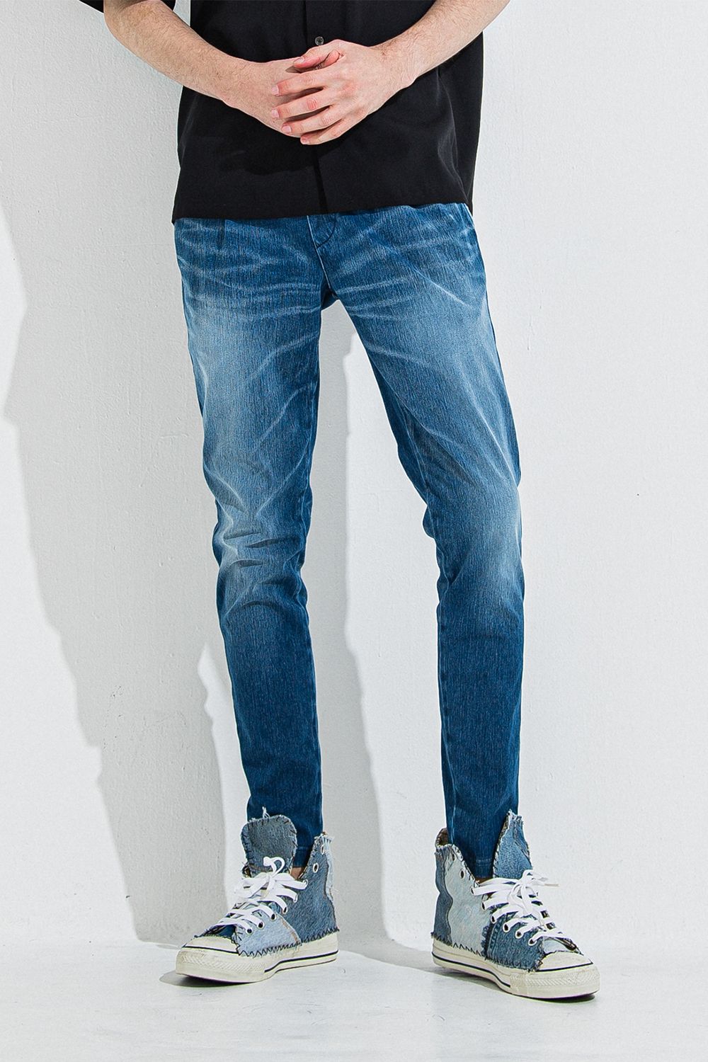 DENIM JERSEY CHRIS EASY TUCK PT / デニム ジャージ クリス イージー タック パンツ