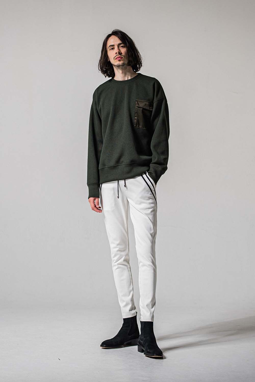 EX DENIM JERSEY EDGE PT / デニム ジャージ エッジ ラインパンツ